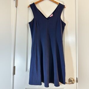 Lilly Pulitzer Dahlia Fit & Flare Sleeveless Dress True Navy Size Large